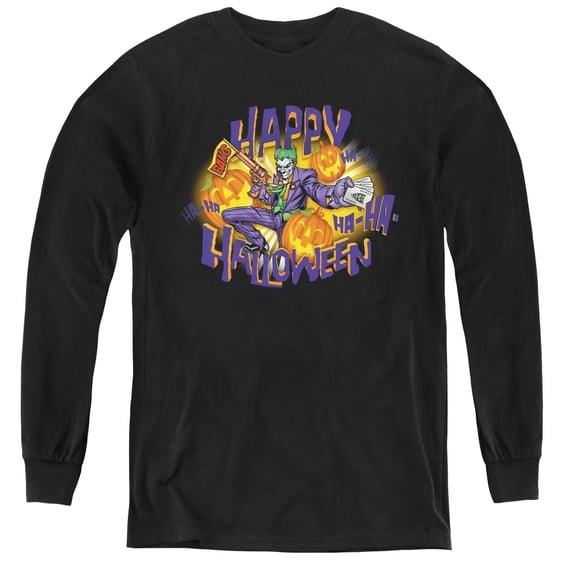Batman - Ha Ha Halloween - Youth Long Sleeve Shirt - Large