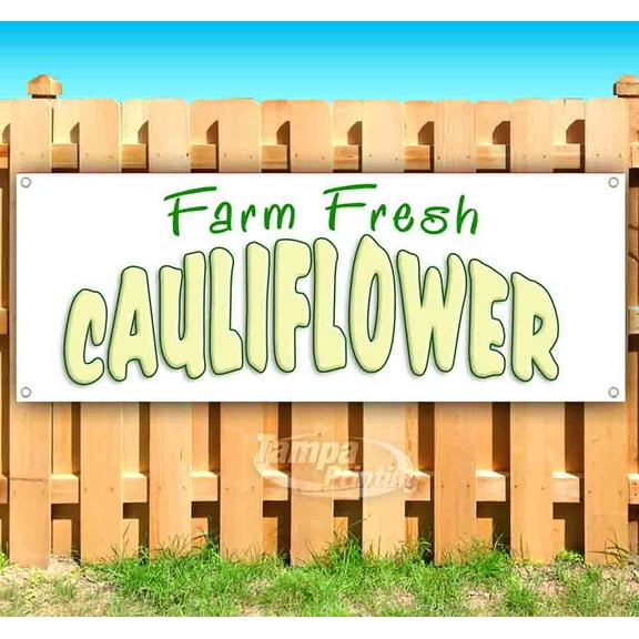 Farm Fresh Cauliflower 13 oz Vinyl Banner With Metal Grommets