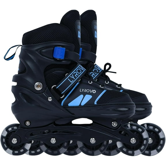Lyrovo Aluminium Inline Skates Shoes (L, Blue) This Inline Skate Shoe Is Provide High Quality And Its Size Is Adjustable Like Small To Big & Big To Small, With Led Flash For All Wheels