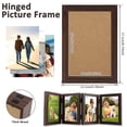 thumbnail image 2 of Jokapy 4 Folding 4x6 Hinged Picture Frame, Wood Tabletop Photo Frame, Brown, 2 of 9