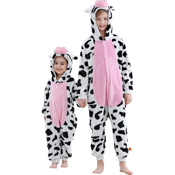 Sewkxo Kids Animal Onesie Costume Halloween Christmas Cosplay Costume Dress Up Clothes Romper Flannel for Girls Boys Kids,Pink 100
