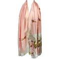 thumbnail image 2 of Wrapables® Silk Like Satin Polyester Large Scarf Wrap, Cranes Pink, 2 of 6