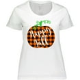 thumbnail image 3 of Inktastic Happy Fall Plaid Pumpkin Women's Plus Size T-Shirt, 3 of 5