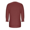 thumbnail image 4 of Sakmal Blouses Women Button Down Cute Garnet Shirts Henley Plain 3/4 Sleeve Shirts for Women, 4 of 7