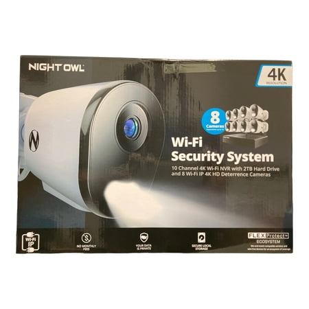 NIGHT OWL CL-BT8WN2-F88L 10 CHANNEL WI-FI NVR WITH 2TB HD, 8 CAMERA 4K HD