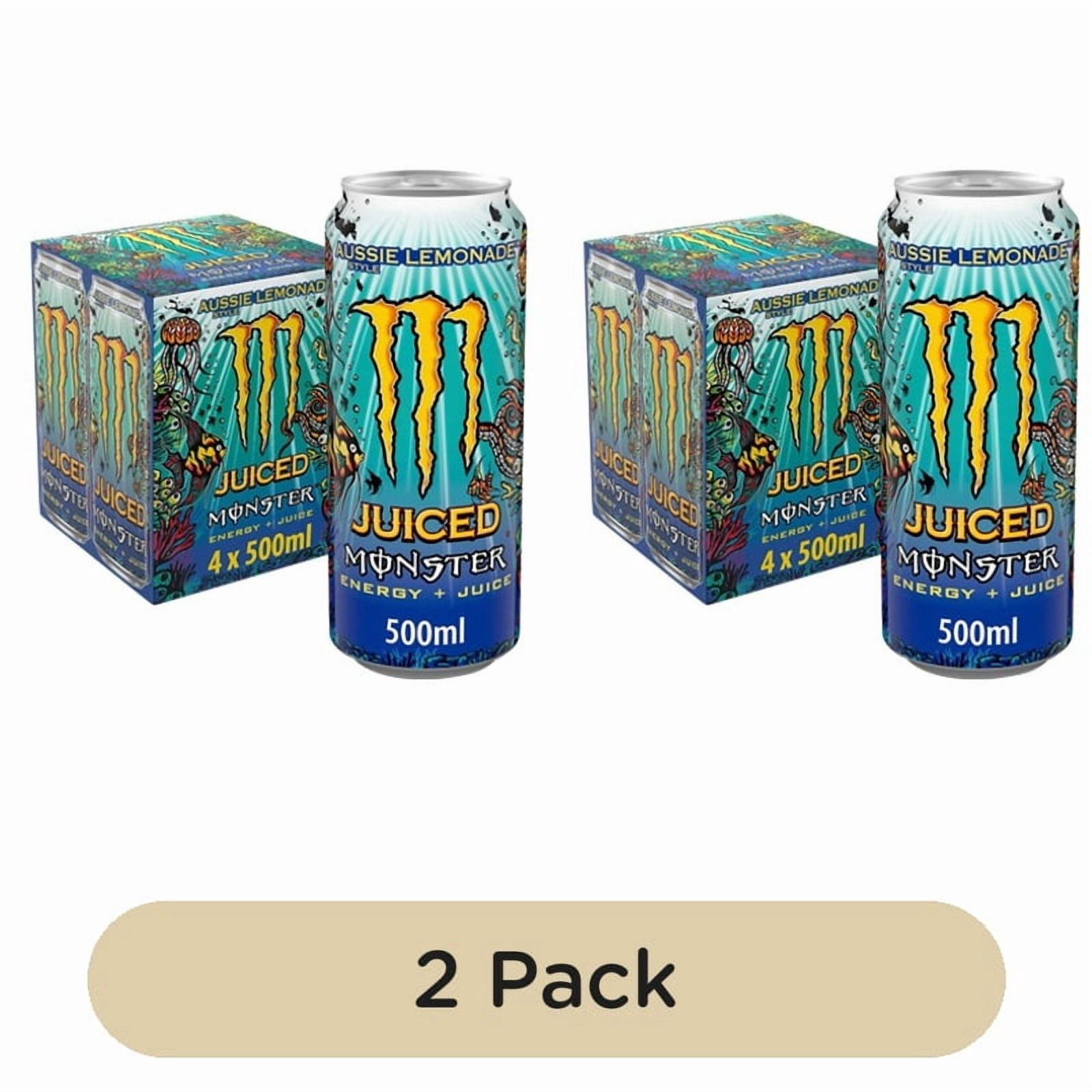 Monster Energy Drink Aussie Style Lemonade 4 x 500ml, British Import (Pack of 2)