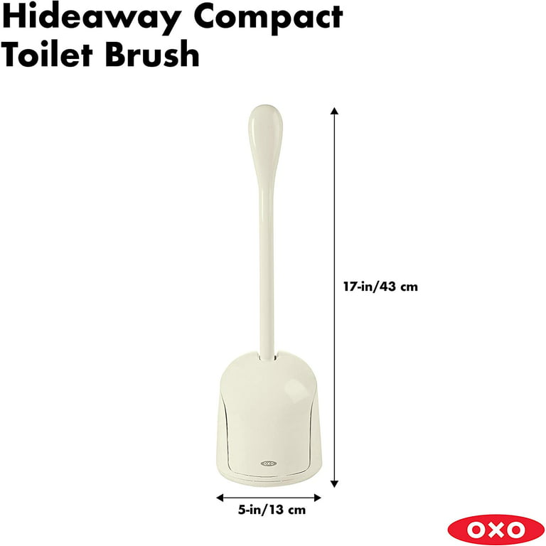 OXO Good Grips Compact Toilet Brush & Canister - Gray & Good Grips Toilet  Plunger with Cover, White