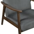 thumbnail image 7 of Xukmct Velvet Upholstery Accent Chair with Wood Frame, Mid Century Modern Armchair for Living Room, Bedroom, Office, Dark Gray, 7 of 7