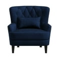 thumbnail image 2 of Lifestyle Solutions Lille Wingback Chair, Navy Blue Fabric, 2 of 10
