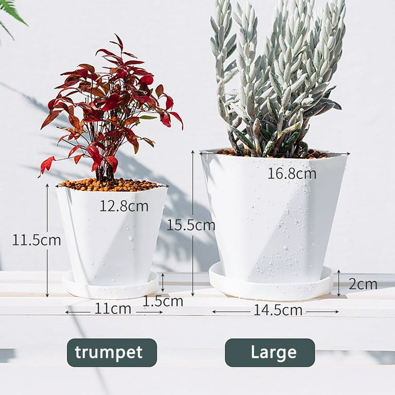 GQDIN 2 Pack Large Plant Pots,Wide Flower Pots for Outdoor Indoor Plants,Plant  Pots Large Outdoor Planters with Drainage Hole&Tray Saucer,Decoration  Plastic Pots for Garden Home Plants Planter - Walmart.com
