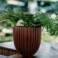 thumbnail image 3 of Ecobo 21.7" Tall, Eco-Freindly Round Pot Planter, Onda Indoor/Outdoor use, Durable, Versatile & Lightweight, Designed by Brazilian Artisans, Contemporary All-Weather Design – Brown, 3 of 4