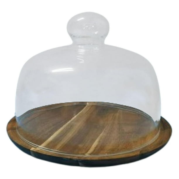 Soporte para tartas con cúpula de cristal para postres, ideal para cumpleaños, galletas y fiestas. M