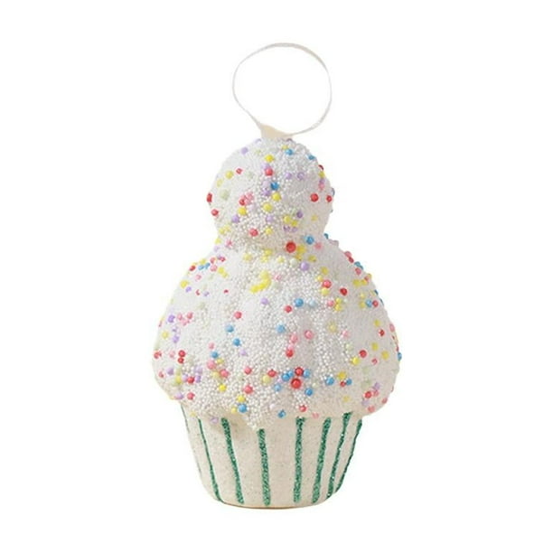 CAIROYAR Adornos colgantes navideños de postre pastel, encantador colgante con forma de galleta y donut de caramelo, adornos colgantes de postre dulce, mini decoraciones navideñas de postre para la de