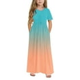 thumbnail image 2 of JoyHoop Girls Maxi Dress Short Sleeve Casual Holiday Dress with Pockets for 4-13 Years, 2 of 9