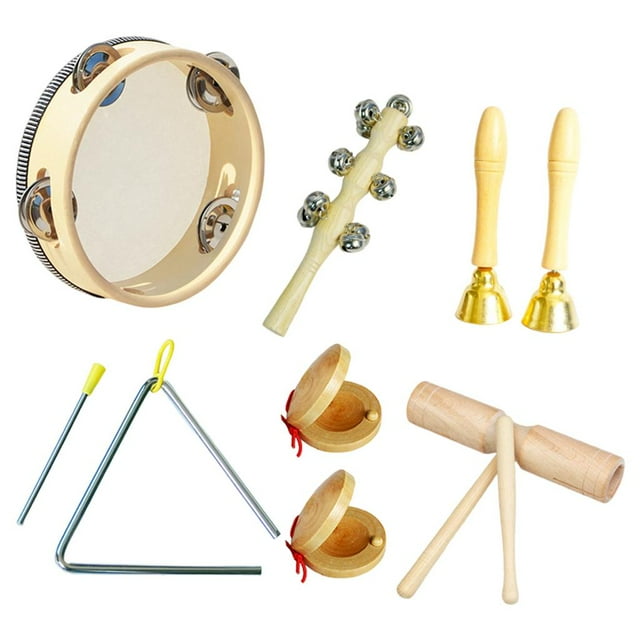 Milaget Ensemble d'Instruments de Percussion Jouets Instrument de Musique avec Sac de Rangement Créatif pour 6 Pcs 0,557 kg