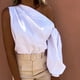 thumbnail image 5 of Moda mujer sólido un hombro manga larga camisas casuales blusas Tops Fridja  czfsfas1605, 5 of 9