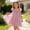 w93# Pink437, variant on Girls Summer Sequins Dress Solid Color A-Line Layered Round Neck Pleated Flutter Sleeves Performance Stage Clothes Breathable Elegant Birthday Party Wedding Mesh Tutu Dresses,Blue,3-4 Years