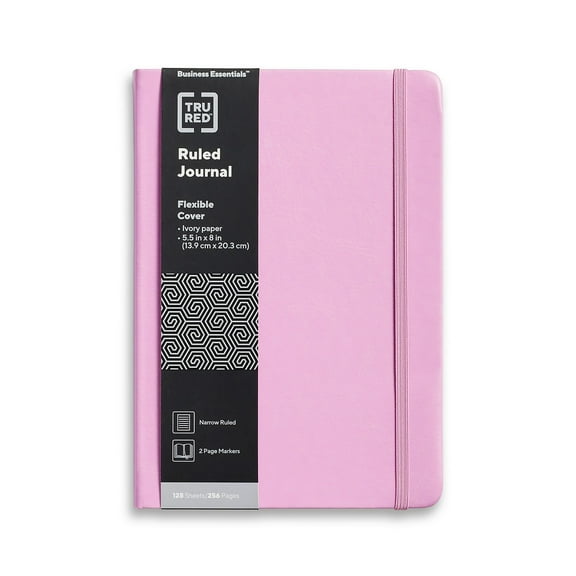 Staples TRU RED 5.5â€ x 8 Medium Flexible Cover Narrow Ruled Journal Mauve (TR61956)