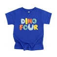 thumbnail image 4 of Dino Four Birthday Shirt for Boys & Girls Dinosaur 4th Birthday Party Tshirt for Kids Vintage Royal Shirt 3T, 4 of 5