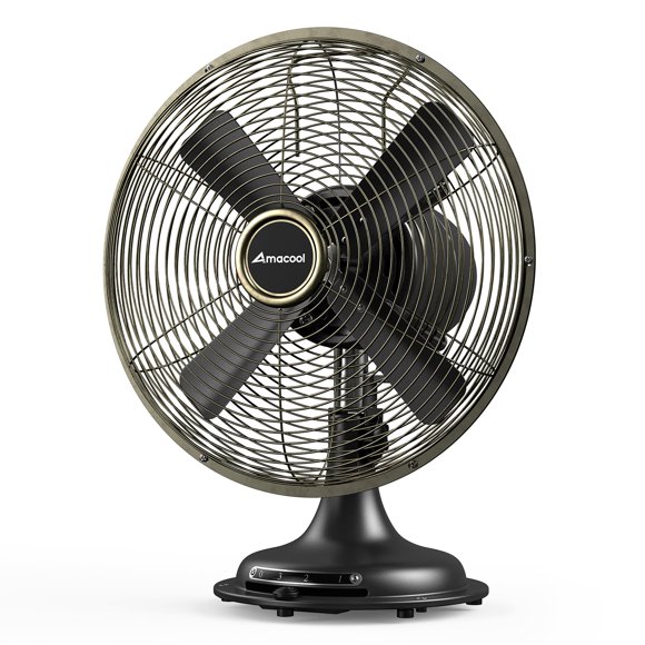 Ventilador Eléctrico AMACOOL de Mesa Retro de Metal de 8"