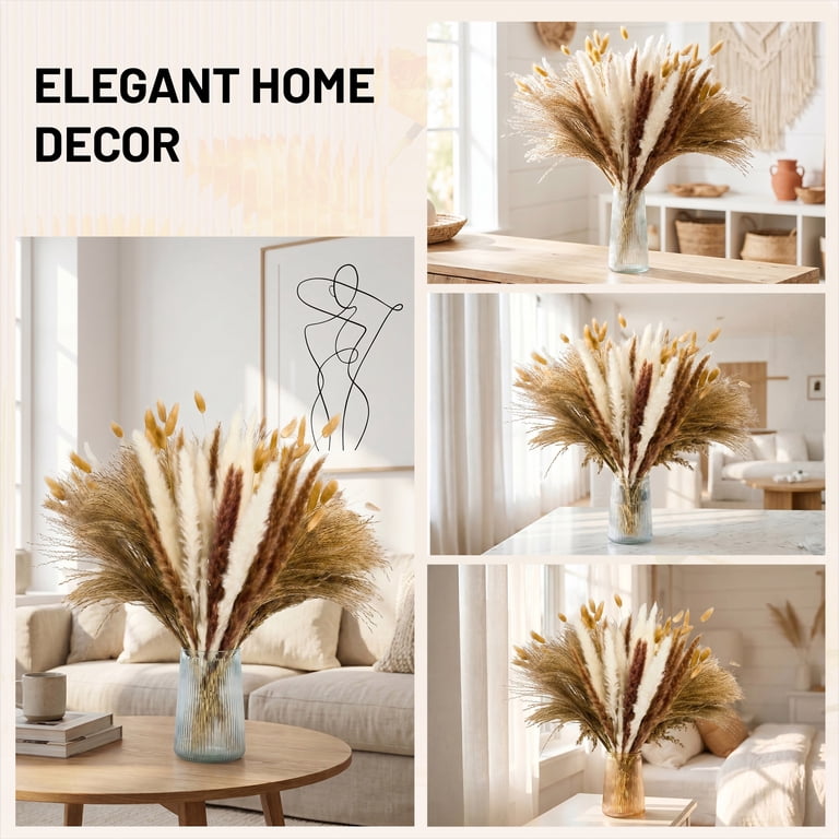 SANMADROLA Pampas Grass Boho Decor, 100 Pieces, 17 In photo 6