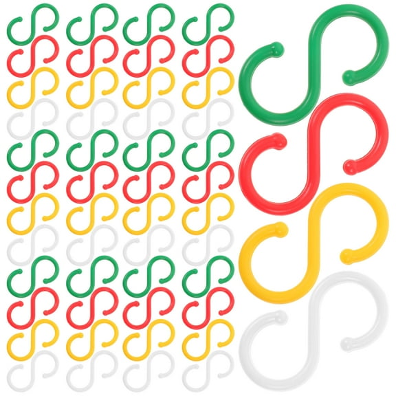 REOFLYUP 100pcs S Hangers Hooks For Plant Display White Plastic Multipurpose Use