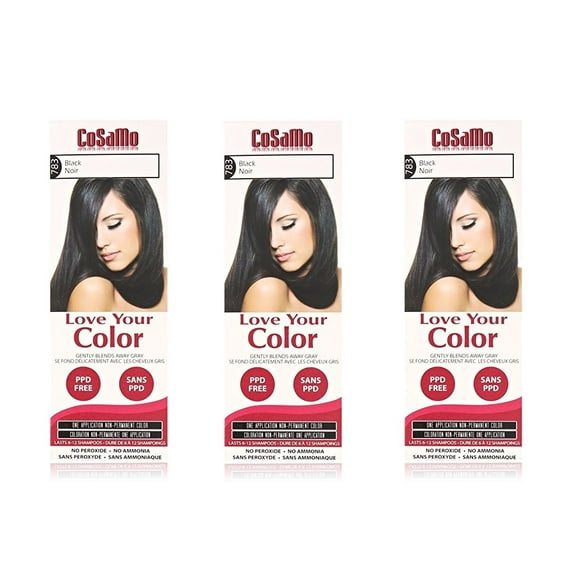 CoSaMo - Love Your Color Non-Permanent Hair Color 783 Black - 3 oz. (Pack of 3)