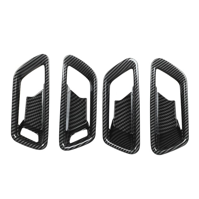 Cubierta De Ajuste De Manija Interior De Puerta, Panel De Ajuste De Puerta Lateral Estilo Fibra De Carbono 4 Piezas Para Vehículo