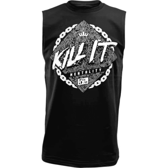 5% Nutrition Rich Piana Kill It Men's Tank Top, Black Sleeveless Workout Shirt, Cut Off Gym Top