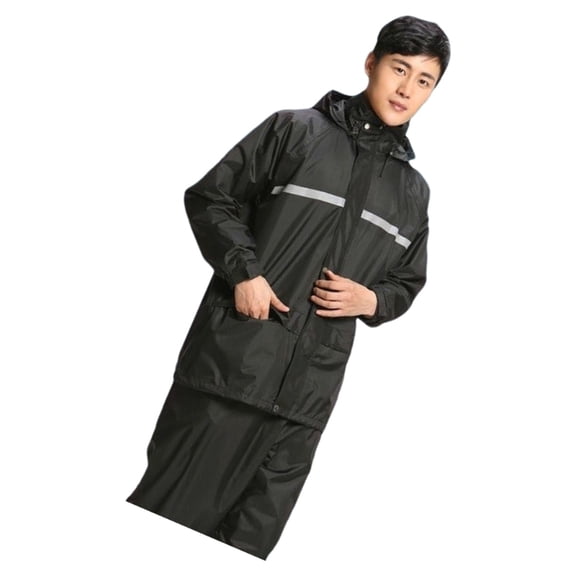 AOOOWER Men's Lightweight Breathable Rain Suit Set With Reflective Trim For Outdoor Commuting And Cycling