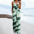 thumbnail image 2 of Olyvenn Women's Summer Jumpsuit Casual Sleeveless Jumpsuit Loose Wide Leg Tie Dye Stripe Print Jumpsuits with Pockets Green 6, 2 of 5