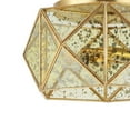thumbnail image 2 of JONATHAN Y Violet 12.5" 2-Light Industrial Vintage Iron/Glass LED Flush Mount, Brass Gold, JYL9927A, 2 of 8