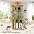 thumbnail image 2 of Globlazer 83'' Multi-Level Large Cat Tree Tower for Indoor Cats with Sisal Scratching Post, Hammock & 2 Condos, Green, 2 of 7