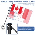 thumbnail image 2 of ZMTECH Mât de Drapeau de 12 Pi avec Base à 5 Griffes dans le Sol pour Cour, Acier Inoxydable à Rotation Libre Anti-Emmêlement, Mât de Drapeau de Sol Robuste et Coupe-Vent pour 2 F, 2 of 6