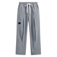 thumbnail image 3 of Lmueinov Men's Waffle Knit Wide Leg Sweatpants Elastic Waist With Drawstring Front Pleats With Deep Side Pockets For Fall And Winter Wear, S-3XL, 3 of 6