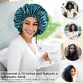 thumbnail image 3 of 2pcs Silk Bonnet For Curly Hair - Large Double-Layer Adjustable Braid Bonnet For Sleeping, Soft Sleep Cap For Women, 3 of 7