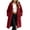 Red, variant on Women's Thick Sherpa Fleece Hooded Long Coat Oversized Cozy Warm Cardigan Jacket with Pocket Casual Fashion Winter Outer Clothing White