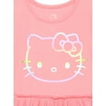 thumbnail image 3 of Hello Kitty Toddler Girl Tiered Tutu Dress with Rainbow Foil, Sizes 12M-5T, 3 of 9