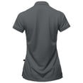 thumbnail image 3 of A2Y Women's Basic Casual Essentials 4-Button Junior-Fit Polyester Polo Shirt Charcoal XL, 3 of 6