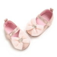 thumbnail image 5 of Miluxas Infant Baby Girls Soft Sole Bowknot Princess Wedding Dress Flats Prewalker Newborn Light Baby Sneaker Shoes Pink 1 Years, 5 of 9