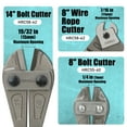 thumbnail image 4 of SHALL 3-Piece Bolt Cutters, 14" Heavy Duty Bolt Cutter, 8" Mini Bolt Cutter, 8" Wire Rope Cutter, Ergonomic Handle, Security Lock, More Efficient Leverage & Adjustable Opening, Carrying Case Included, 4 of 8
