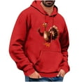 thumbnail image 3 of VBTAPA Thanksgiving Turkey Hoodies for Men Novelty Holiday Party Hooded Sweatshirt Loose Casual Pullover Hoodie Thankful Grateful Blessed Sweatshirt with Pocket Flash Sales Today Red XL, 3 of 5