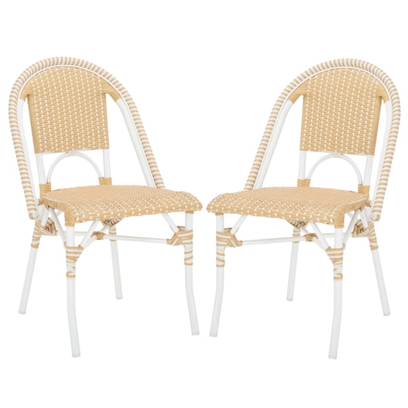 Safavieh Torino Outdoor Metal Dining Side Chairs - Set of 2, Natural Wash/White