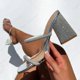 thumbnail image 3 of Liyke Runway Style Glitter Rhinestones Triangle Thick Heel Slippers Sexy Street Woman Square Toe Dress Party Shoes Summer Sandal, 3 of 4