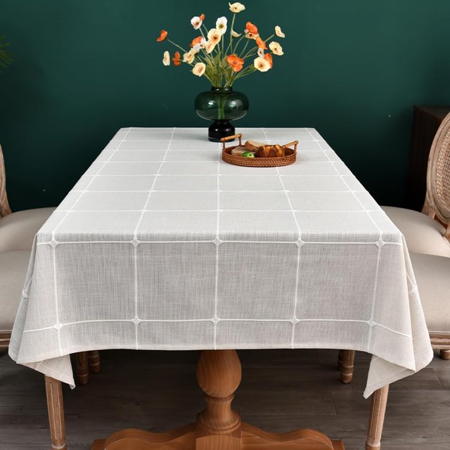 Linen Table Cloth Cotton Wheat Coffee Linen Tablecloth for Square Tables Heavy Weight Washable Farmhouse Soft Boho Tablecloth for Kitchen ; Table Linens (Wheat Coffee x )