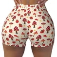 thumbnail image 2 of Haiem Mushrooms and Lady Bugs No Front Seam Biker Shorts for Women Yoga Workout Gym Bike Shorts with Tummy Control Moisture-Wicking-Medium, 2 of 8