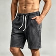 thumbnail image 2 of HappyYEE Men’s Jean Shorts, Loose Vintage Washed Denim Shorts Elastic Waist Casual Summer Jean Bottoms with Pockets S, 2 of 5