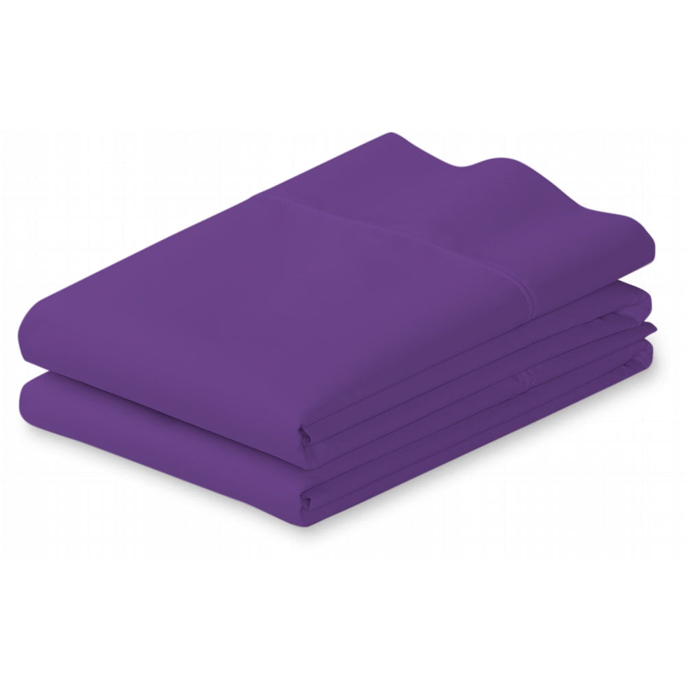 100 Cotton 400 Thread Count 2 PC Pillow Cases (Standard/Queen, Purple