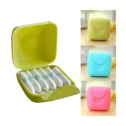4Pcs Random Color Tampons Storage Boxes Portable Mini Women Tampons Box Holder Case for Travel Outdoor