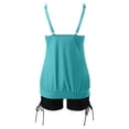 thumbnail image 3 of Swimsuits Women Solid Color Stylish Ruffle Tankini Tops with Boyshorts Navy Bathing Suits for Women M, 3 of 6